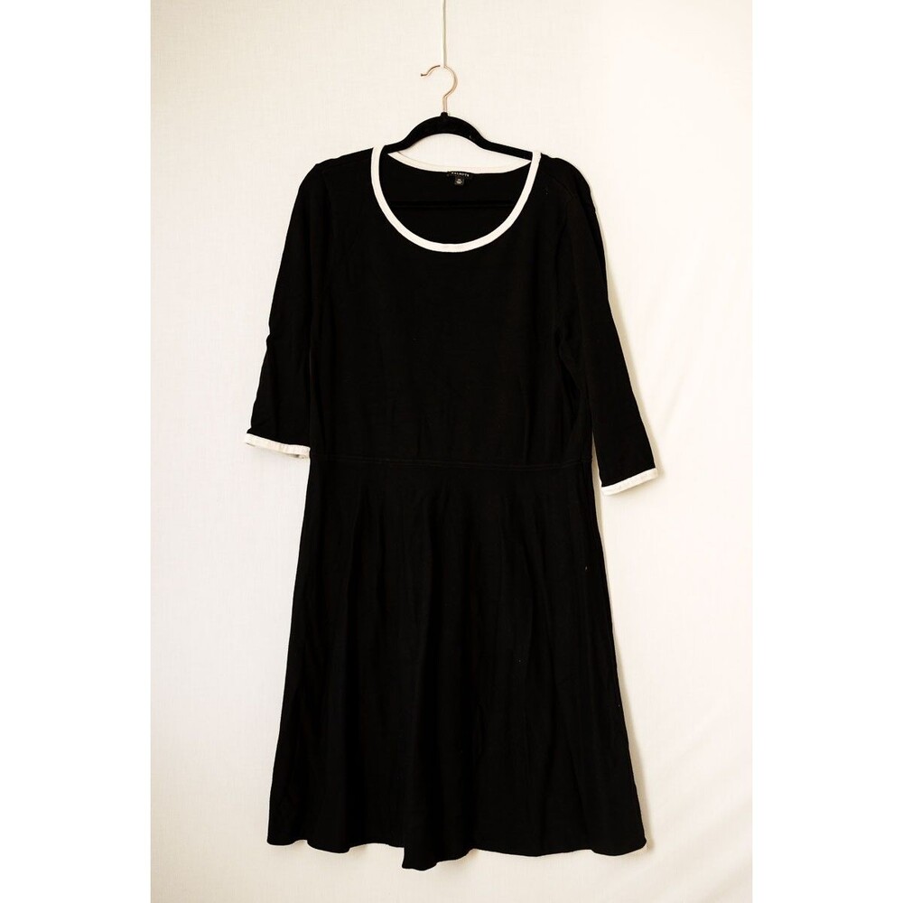 Talbots black dress XL goth witchy office casual event long sleeve shift